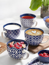 Load image into Gallery viewer, 24 oz Vintage Blue Mugs - Stylish, Durable Tableware for Home &amp; Celebrations