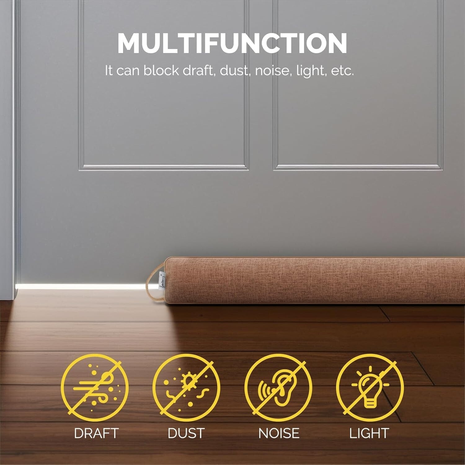 48-Inch Extra Long Weighted Door Draft Stopper for Soundproofing & Comfort