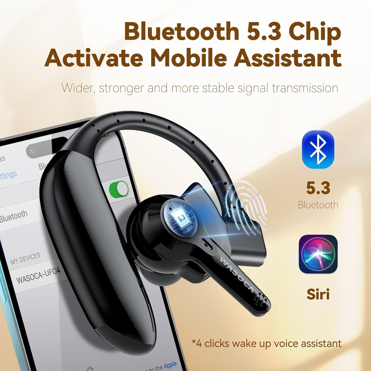 Fashionable Bluetooth Hearing Aids with Noise Cancellation - Rechargeable Model