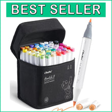 Load image into Gallery viewer, 48 Color Alcohol Marker Set w/ Color-Coded Caps &amp; Carrying Case - Perfect Gift