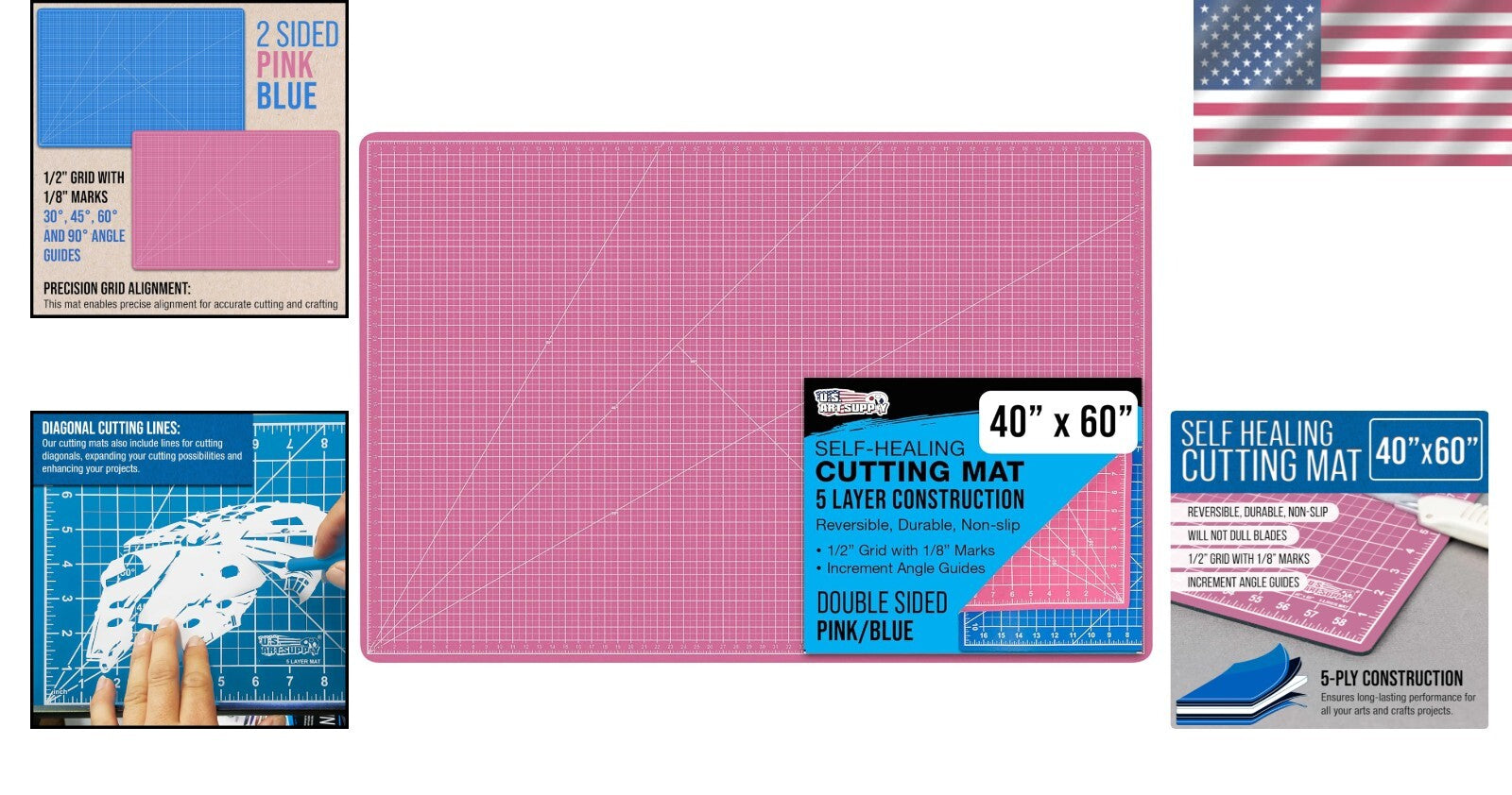 Durable Double-Sided Non-Slip 40" x 60" Mat for Sewing and Quilting Projects