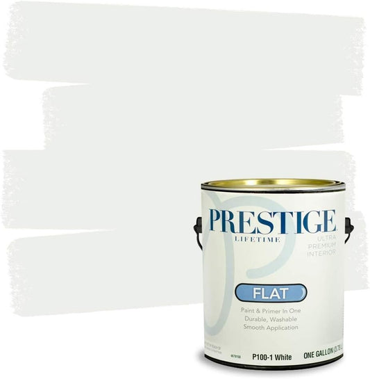 Acrylic Latex Flat Interior Paint - 1 Gallon, Easy Clean-Up and Coverage