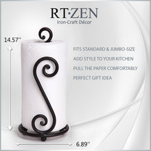 Load image into Gallery viewer, Handcrafted Wrought Iron Paper Towel Stand - Decorative &amp; Space-Saving Solution