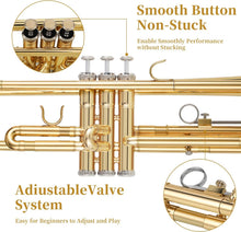 Load image into Gallery viewer, Lightweight Gold Bb Trumpet with 7C Mouthpiece - Ideal for Music Students