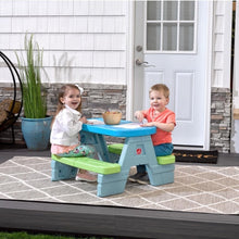 Load image into Gallery viewer, Durable Toddler Picnic Table with Sun-Blocking Umbrella - Spacious &amp; Easy Clean