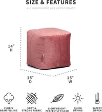 Load image into Gallery viewer, Luxurious Toasted Mauve Bean Bag Chair and Pouf - Youth-Friendly Comfort