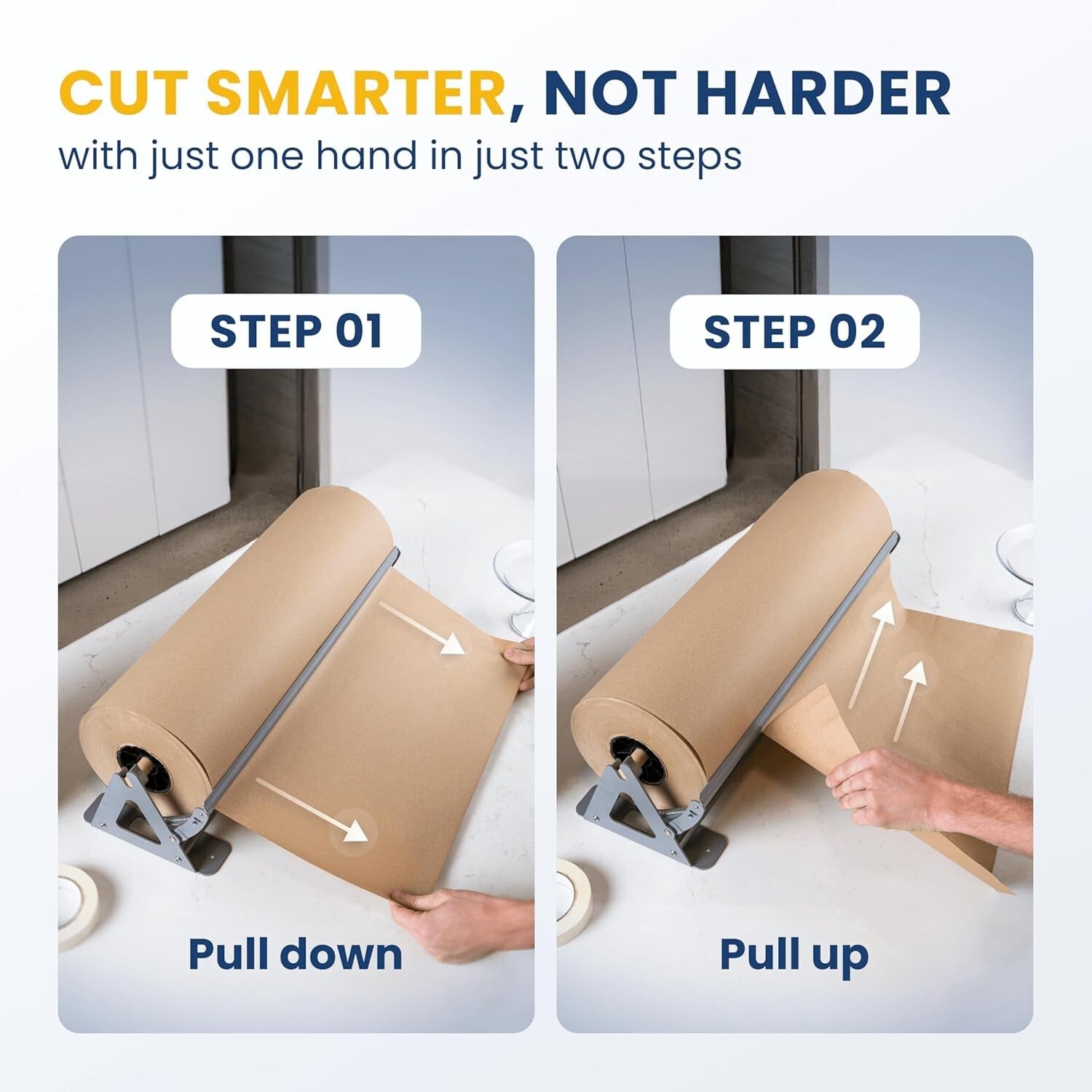 Alloy Steel 36" Paper Dispenser & Cutter - Versatile for Craft and Butcher Paper