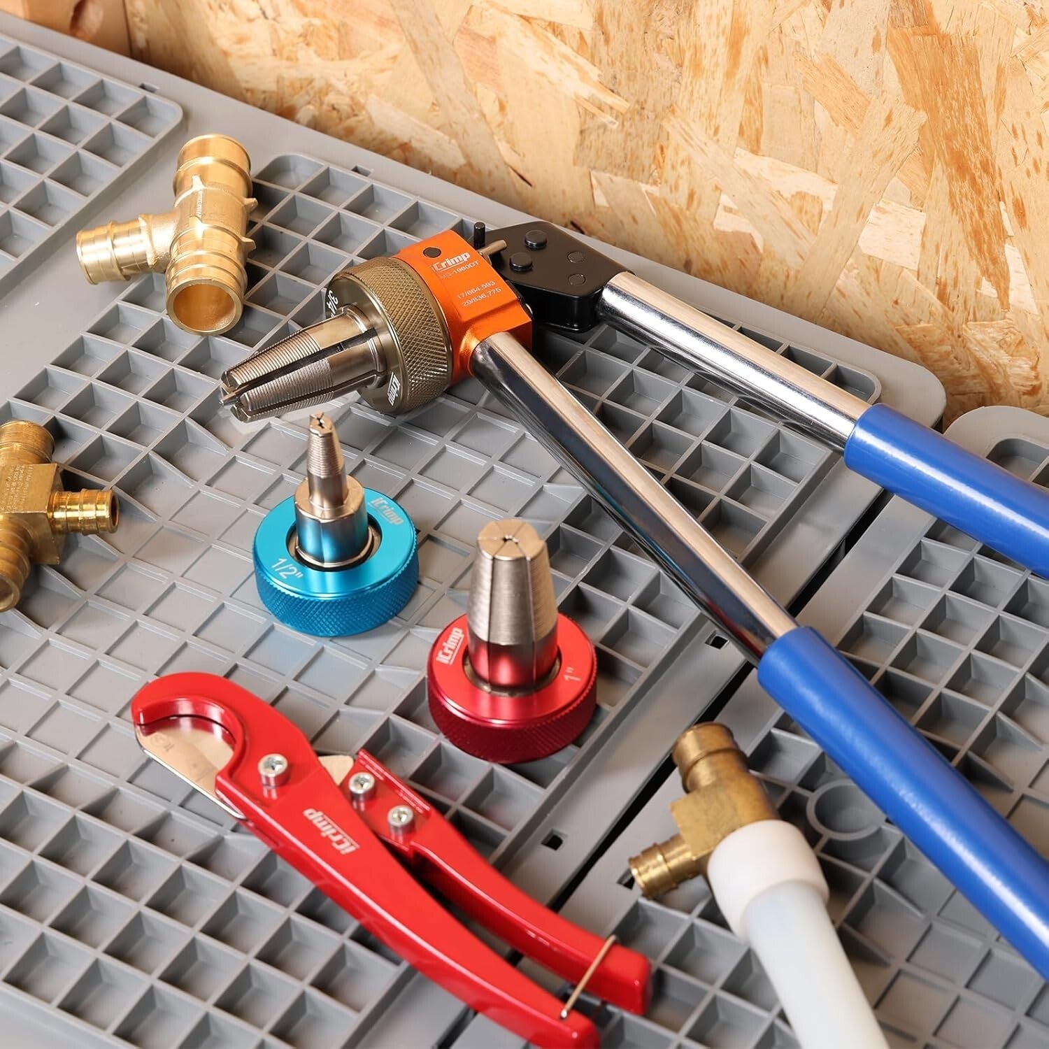 Manual PEX Expanding Tool Kit with Auto-Rotation for 1/2, 3/4 & 1 Inch Fittings