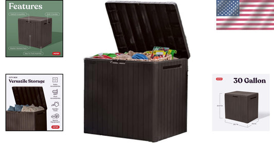 Elegant 30-Gallon Side Table & Storage Box - Perfect for Patio Accessory Storage