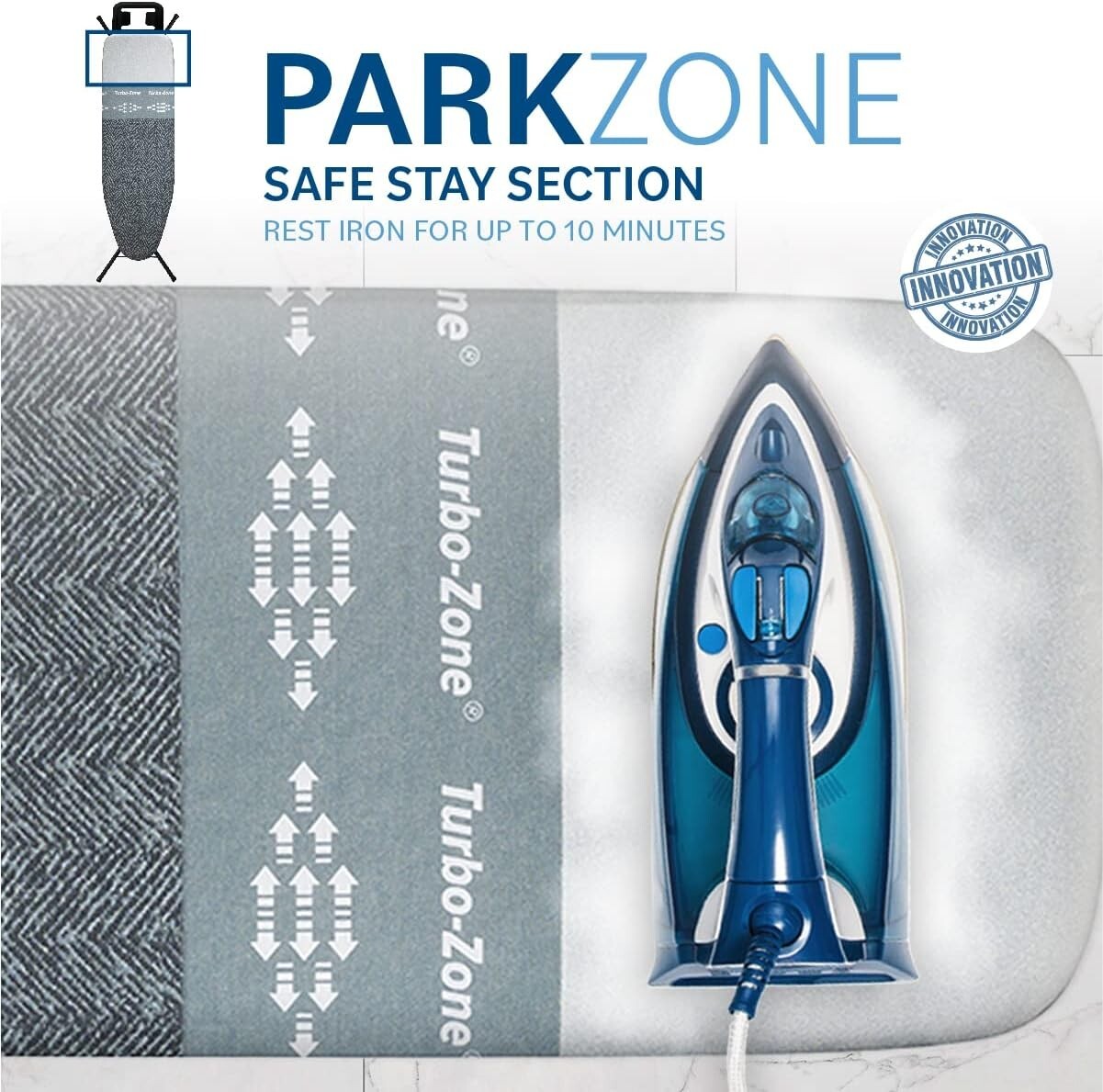 Elegant Ironing Board with Heavy-Duty Legs & Patented Features for Quick Ironing