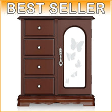 Load image into Gallery viewer, Chic Jewelry Box with 4 Drawer Design, Mirror &amp; Necklace Holder - Gift Ready