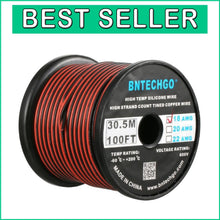 Load image into Gallery viewer, Ultra Flexible 18 AWG Silicone Insulated Wire - 100ft Red Black Electrical Cable