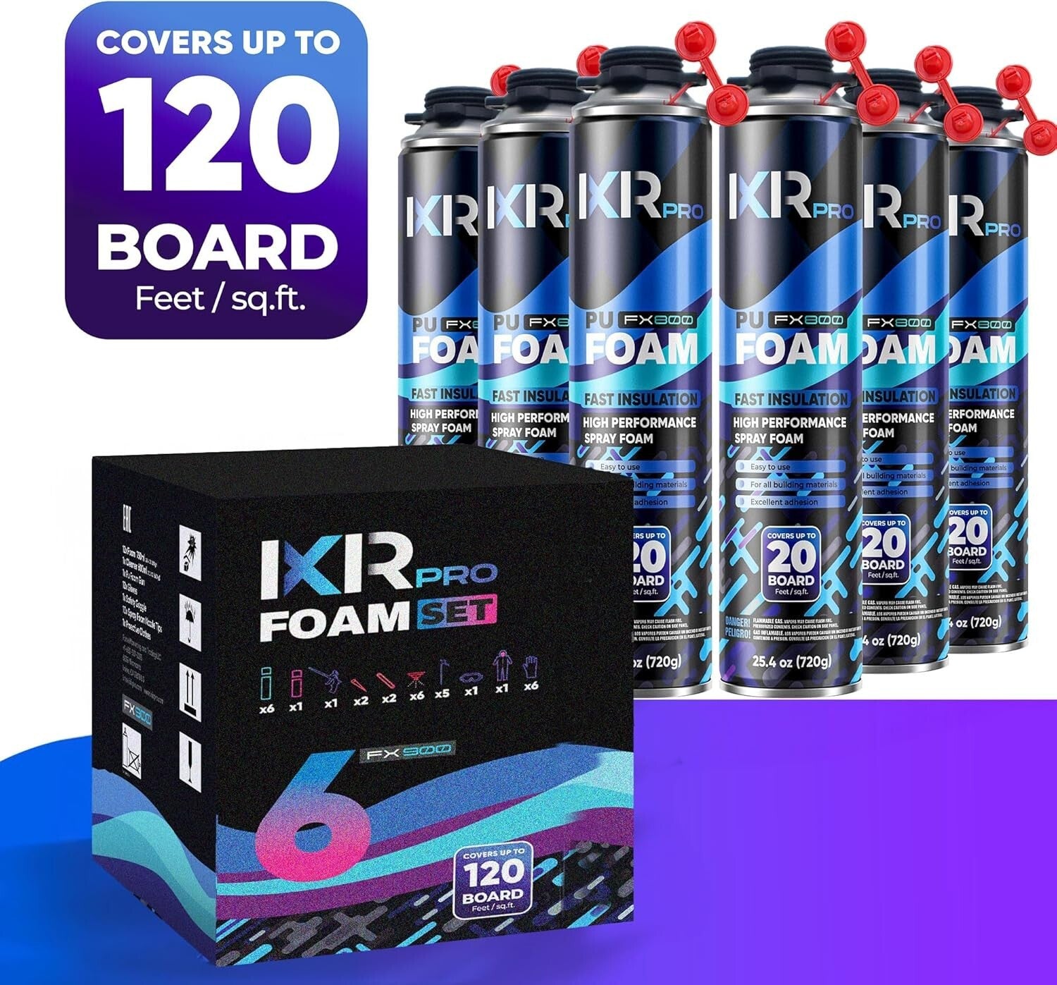 Fast Curing Spray Foam Insulation Kit with Cleaning Tools - Outdoor & Indoor Use