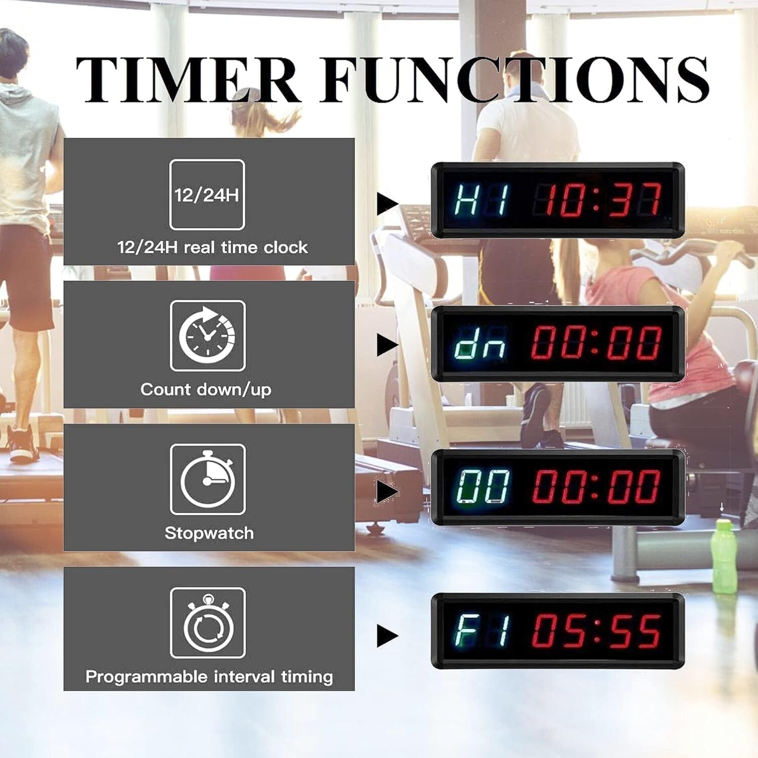 Customizable LED Workout Timer with Remote - Perfect for HIIT & Fitness Training