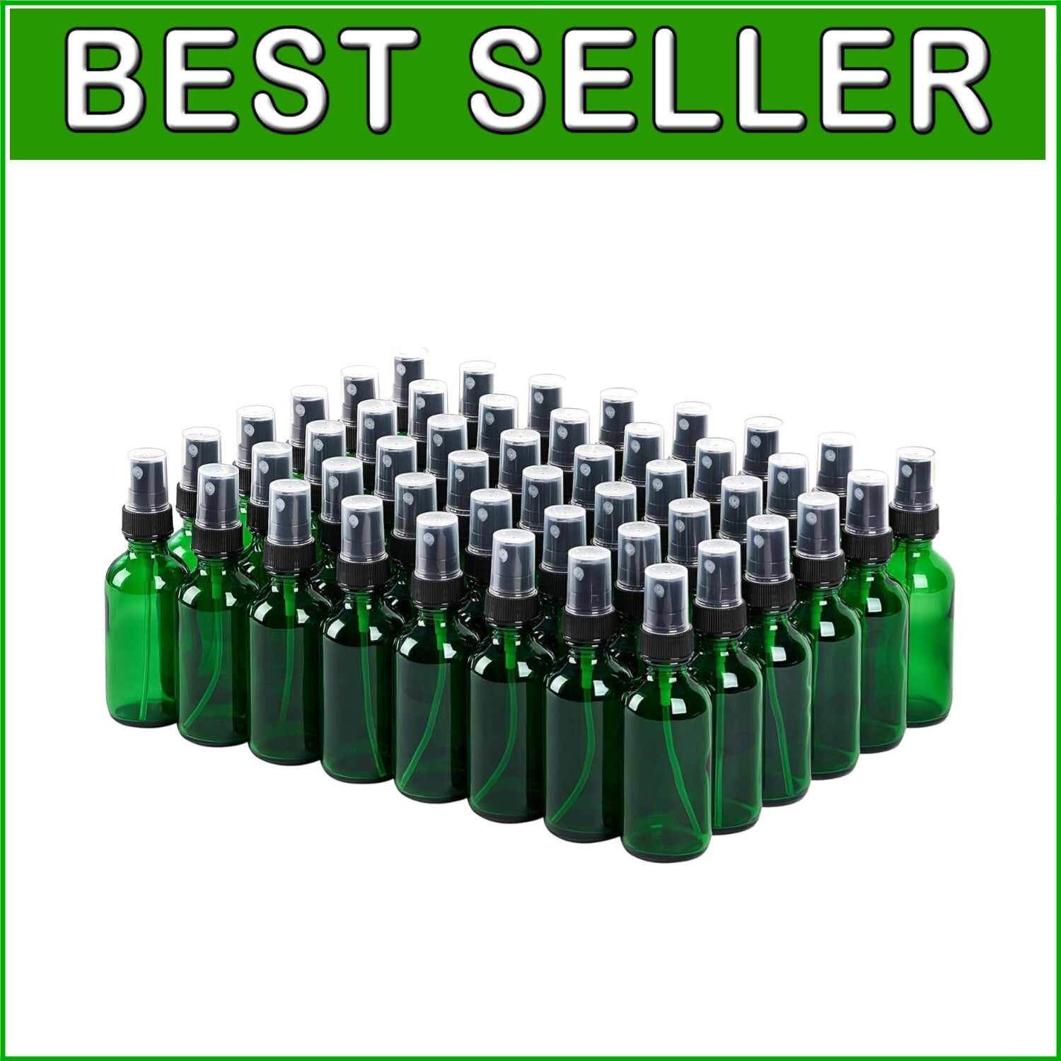 Versatile 2 oz Glass Mist Sprayers - BPA-Free & Leak-Proof for Skincare - 48 Set