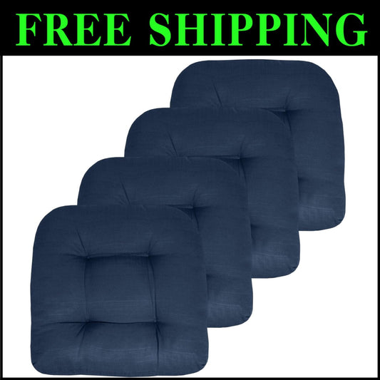 Durable 19" x 19" Navy Blue Patio Cushions - Easy Care and Plush Comfort