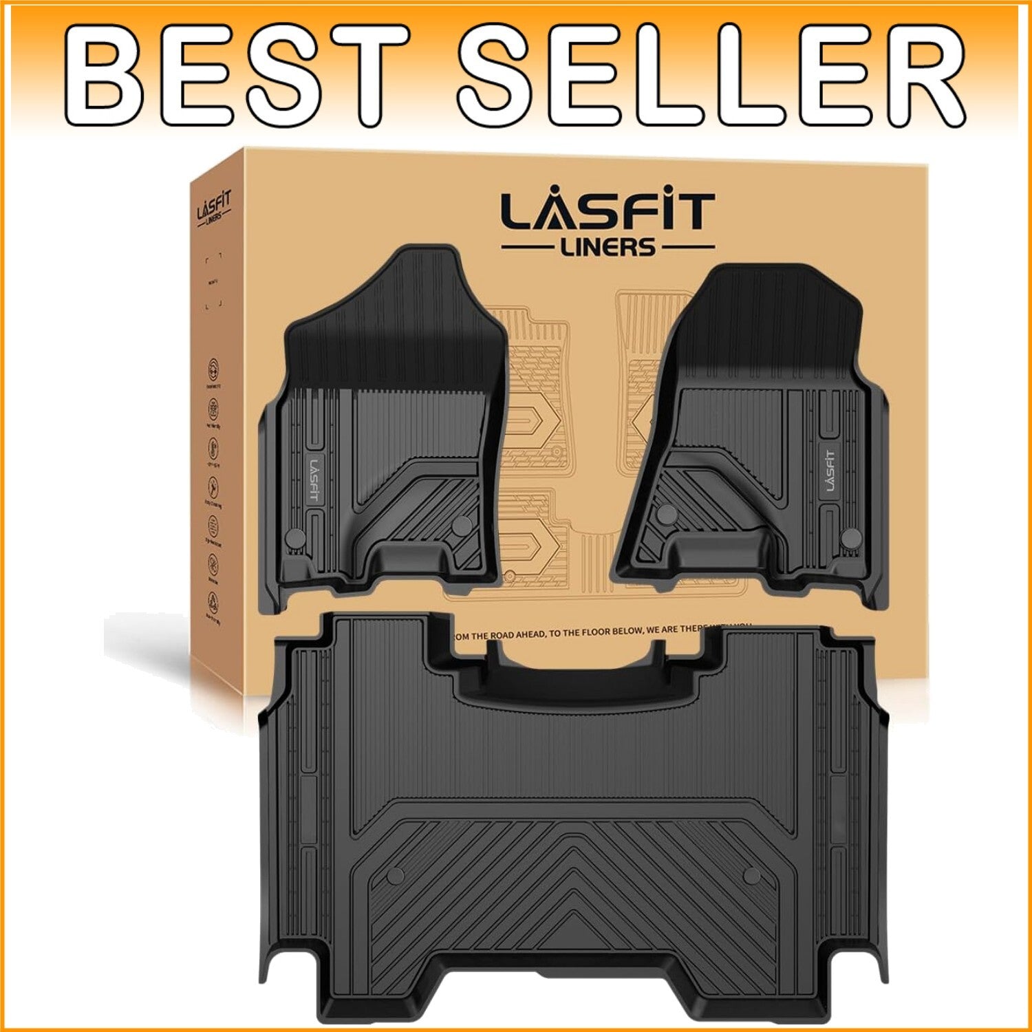 Eco-Friendly Black Floor Liners for Ram 1500 Crew Cab 2019-2024 - Versatile Fit