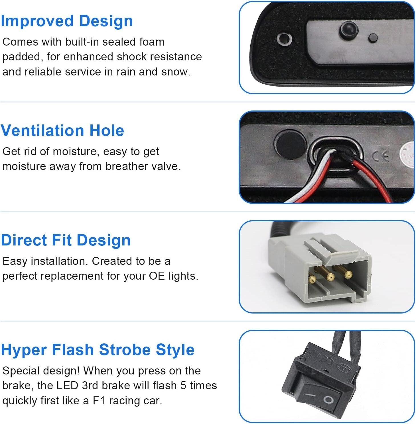 Stylish Smoked Third Brake Light for Ford Super Duty with LED Illumination