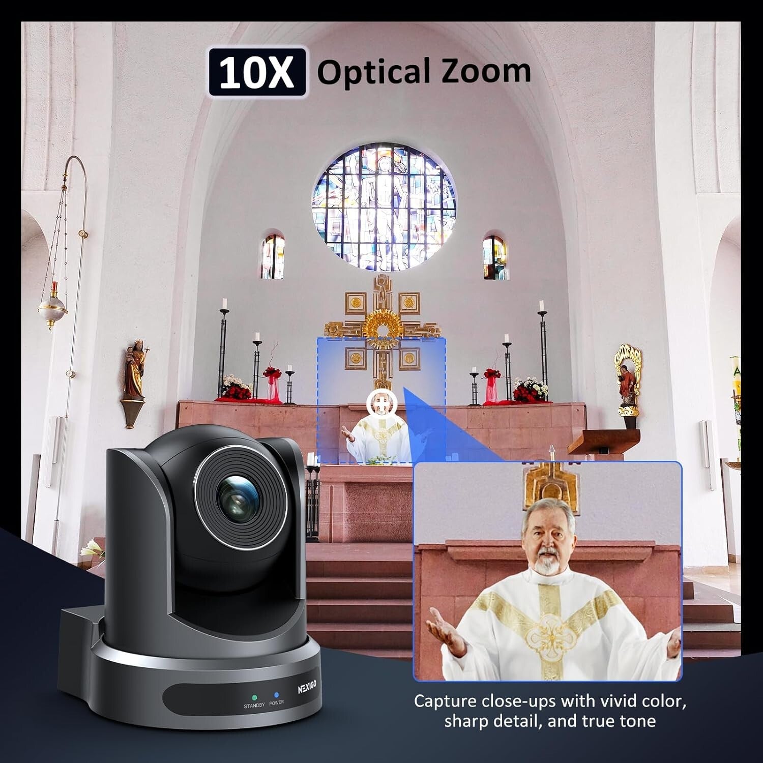 FHD 1080p Remote Controlled PTZ Camera - Perfect for Live Streaming Meetings