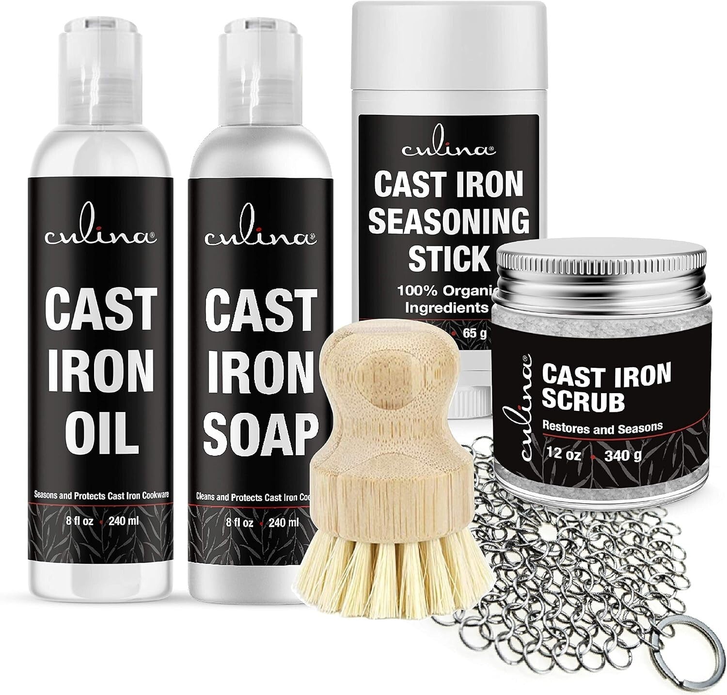 All-Natural Cast Iron Soap and Conditioning Oil for Non-Stick Cooking – 32 oz