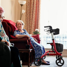 Load image into Gallery viewer, Lightweight Aluminum Rollator Walker for Seniors with Seat &amp; 8" Wheels - Red