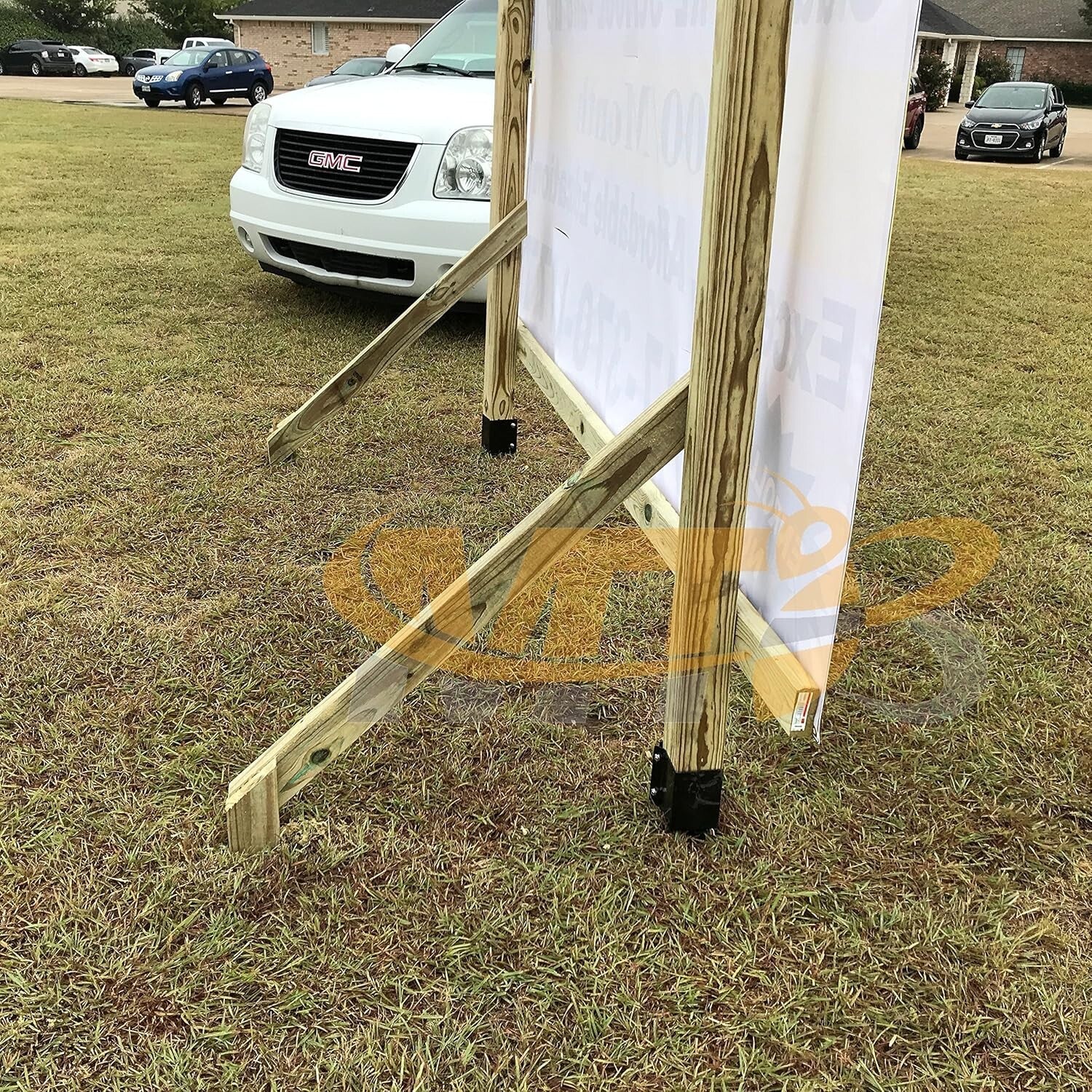 Durable Black Powder Coated Fence Post Anchor Ground Spike 36x4 Inches, 4-Pack