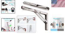 Load image into Gallery viewer, Versatile 550 lb Capacity 24'' Stainless Steel Folding Shelf Brackets - 2-Pack