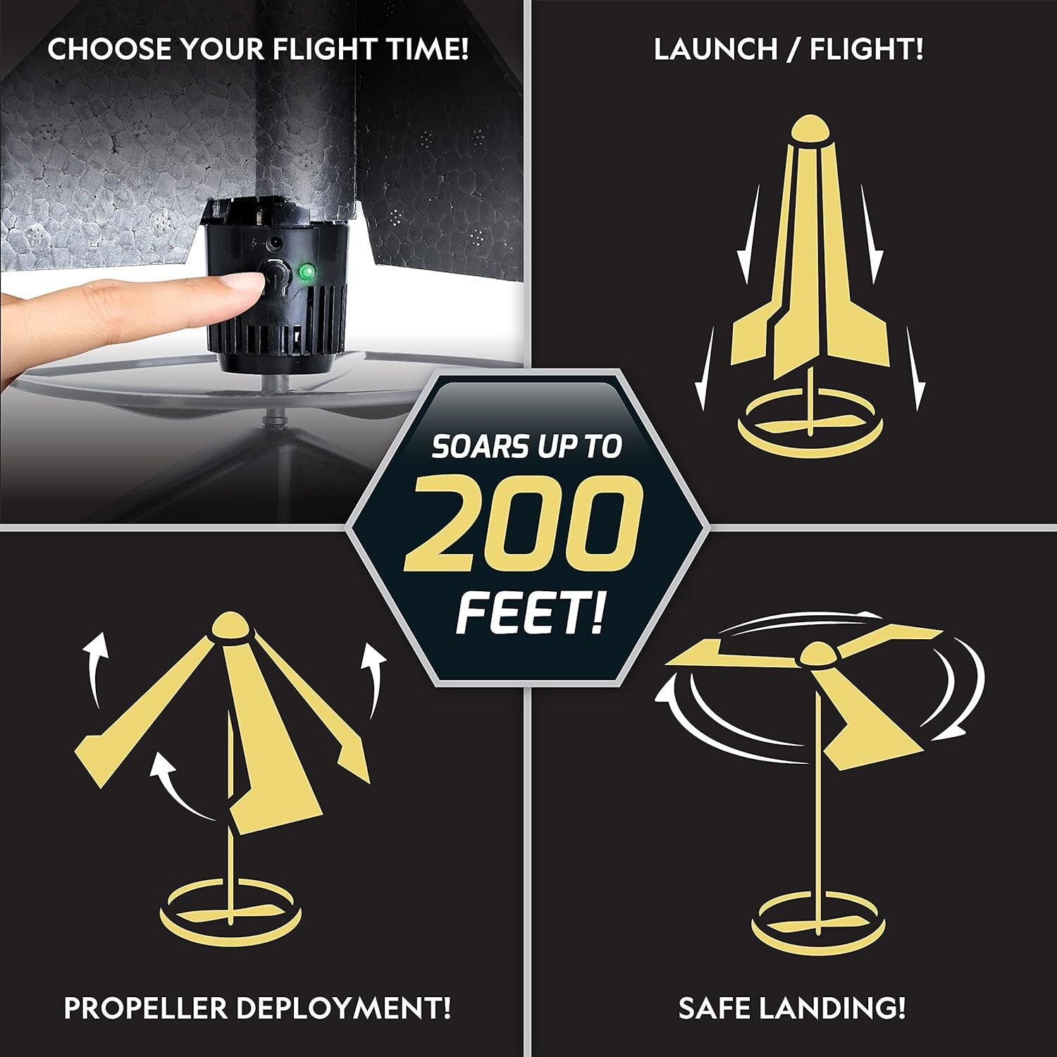 Advanced Motorized Rocket Toy for Kids – Launch to 200 ft with Easy Landing!