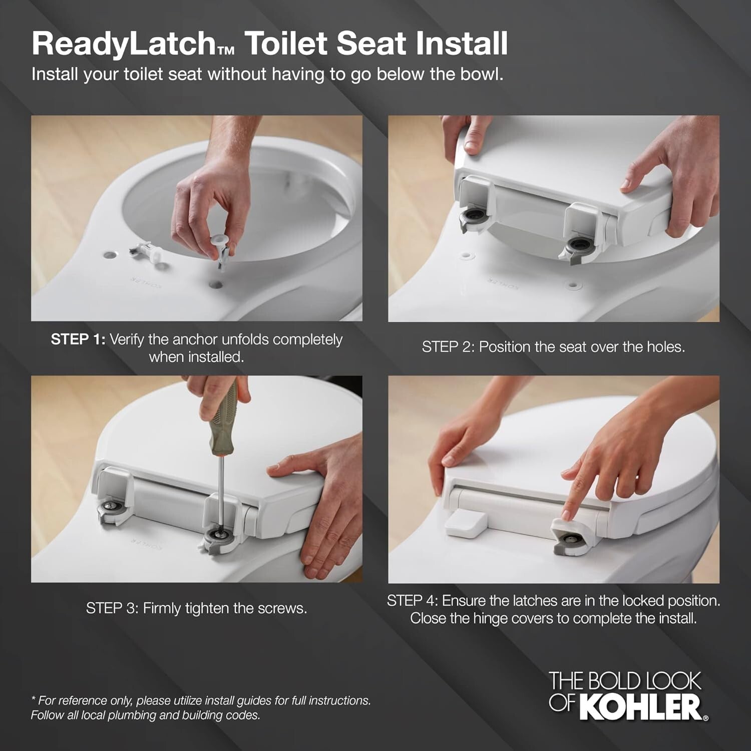 Stylish Ice Grey Round Toilet Seat with Secure Grip-Tight Installation Hardware