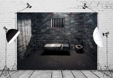 Load image into Gallery viewer, 10x8ft Prison Cell Backdrop - High-Resolution Murder Mystery Photography Prop