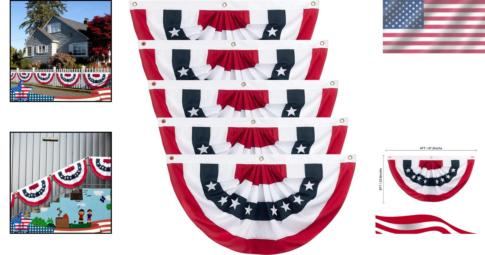 Fade-Resistant 2x4 Ft American Flag Banner - Perfect for Patriotic Holidays