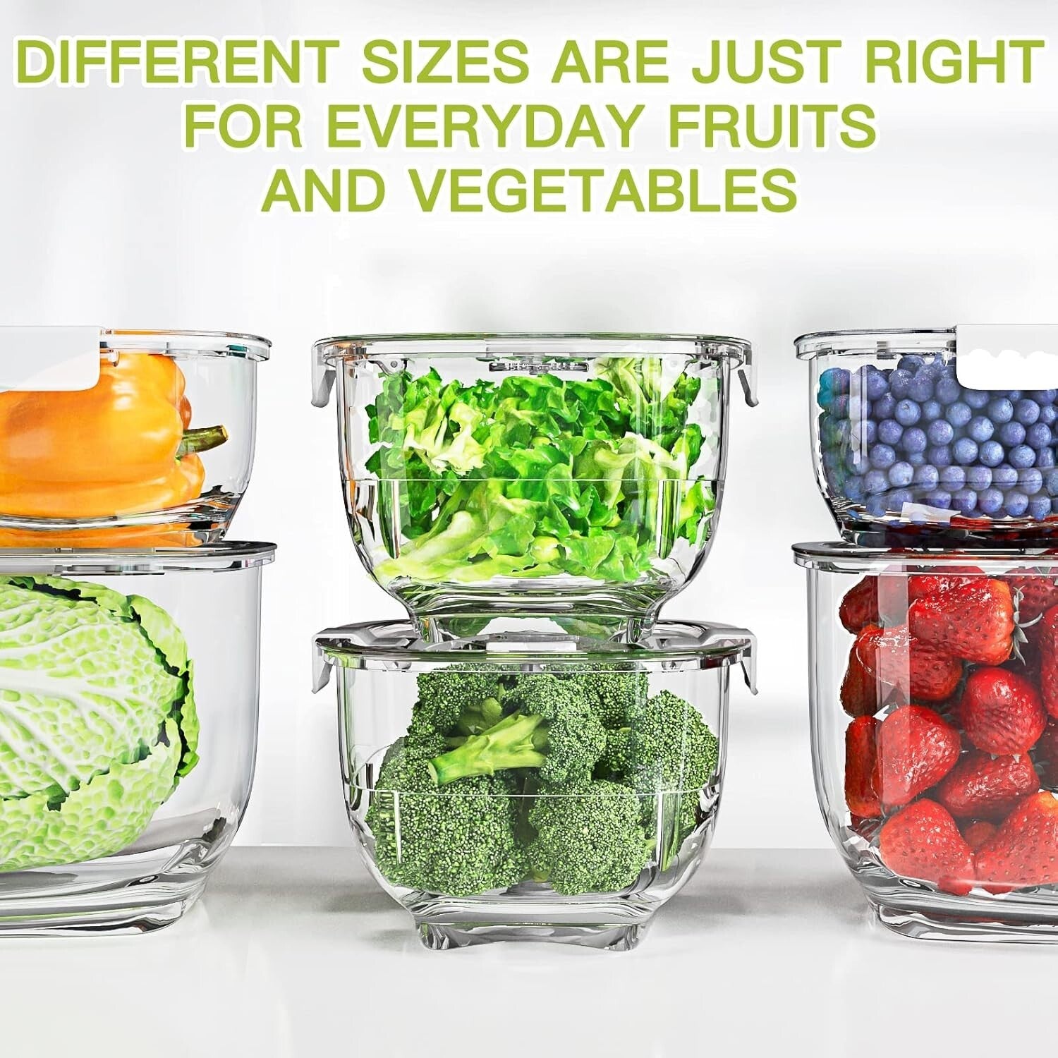 Durable Fruit and Vegetable Organizer Set - 3 Containers with Ventilation System