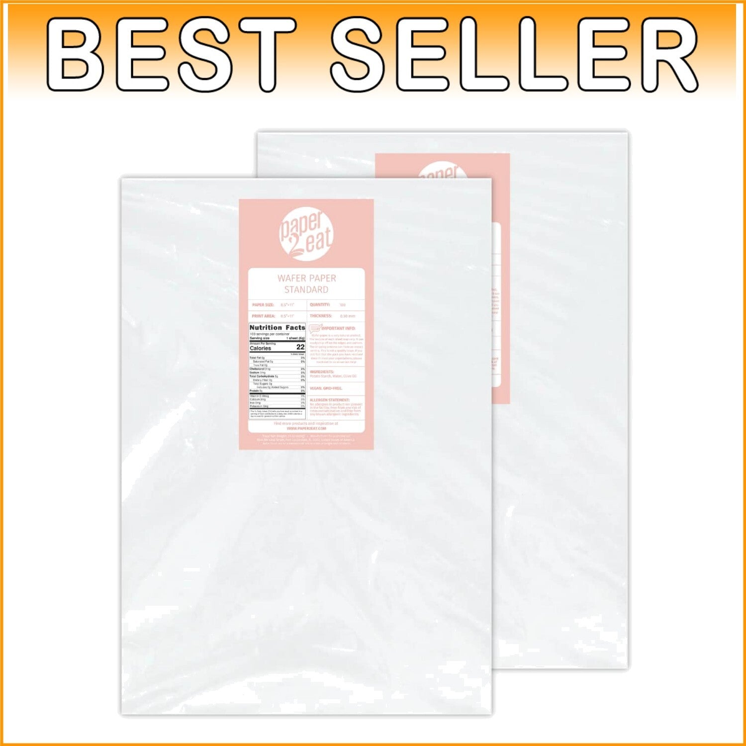 200 Sheets of Natural Edible Wafer Paper - Perfect for Customizing Desserts