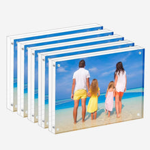 Load image into Gallery viewer, Crystal Clear 5x7 Acrylic Magnetic Picture Frames - Elegant 5-Pack Gift Set