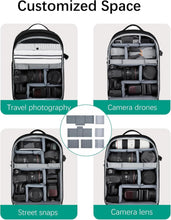 Load image into Gallery viewer, Customizable Photographer's Backpack with Padded Straps &amp; Weather Protection