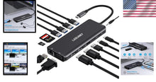 Load image into Gallery viewer, 14-in-1 USB-C Laptop Docking Station - Dual HDMI, VGA, Gigabit Ethernet, Black