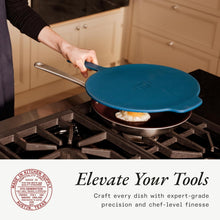 Load image into Gallery viewer, Versatile Harbour Blue Silicone Lid for Frying Pans - Dishwasher Safe &amp; Durable