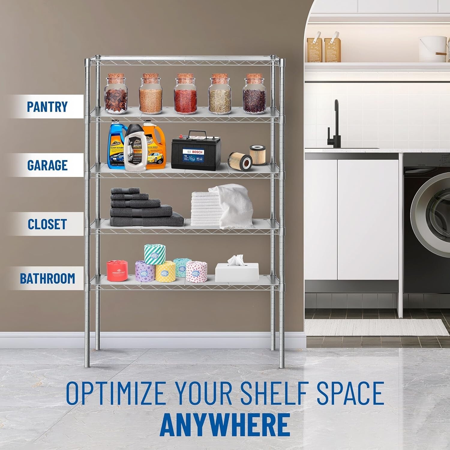 Durable Polypropylene Wire Shelf Liners – 18x48 Set of 4 for Organizing Spaces