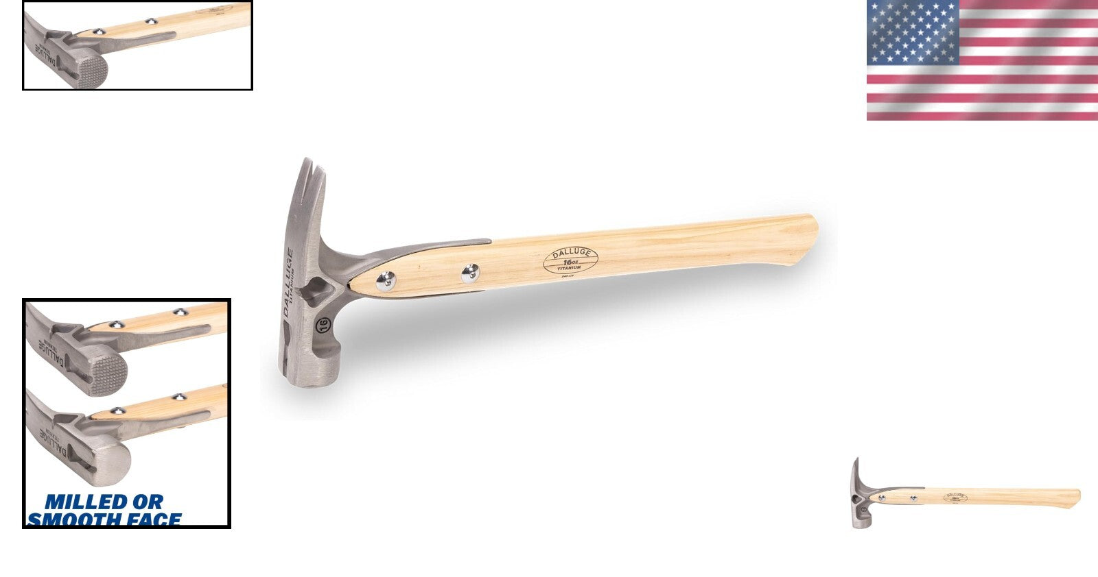 Lightweight 16 oz Titanium Hammer with Milled Face for Versatile Construction
