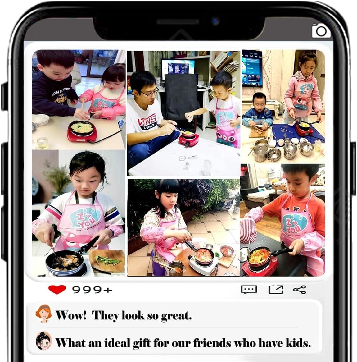 22-Pc Kids Cooking Set - Mini Kitchen Burners, Apron & Utensils for Ages 6-12