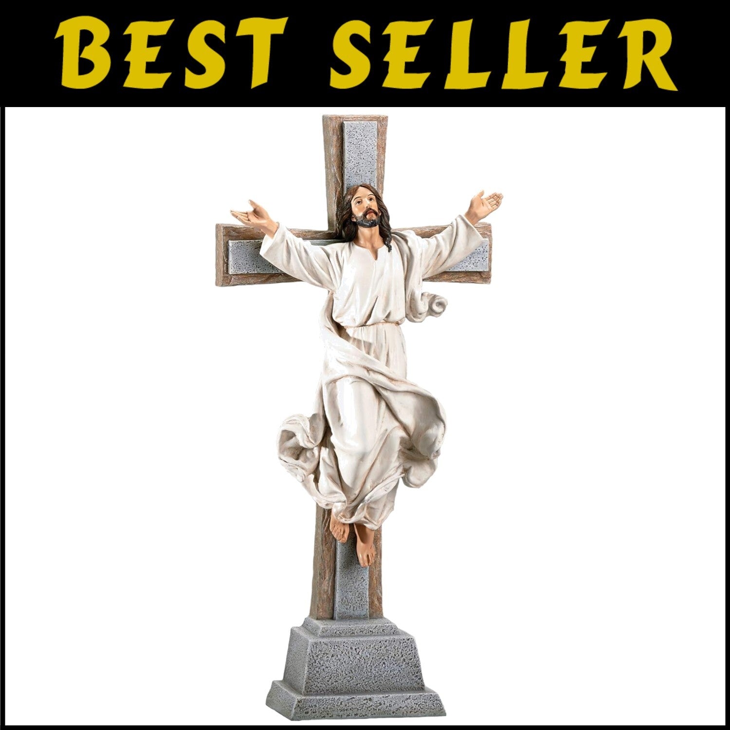Durable 15-Inch Risen Christ Crucifix: Perfect for Religious Gifting and Décor