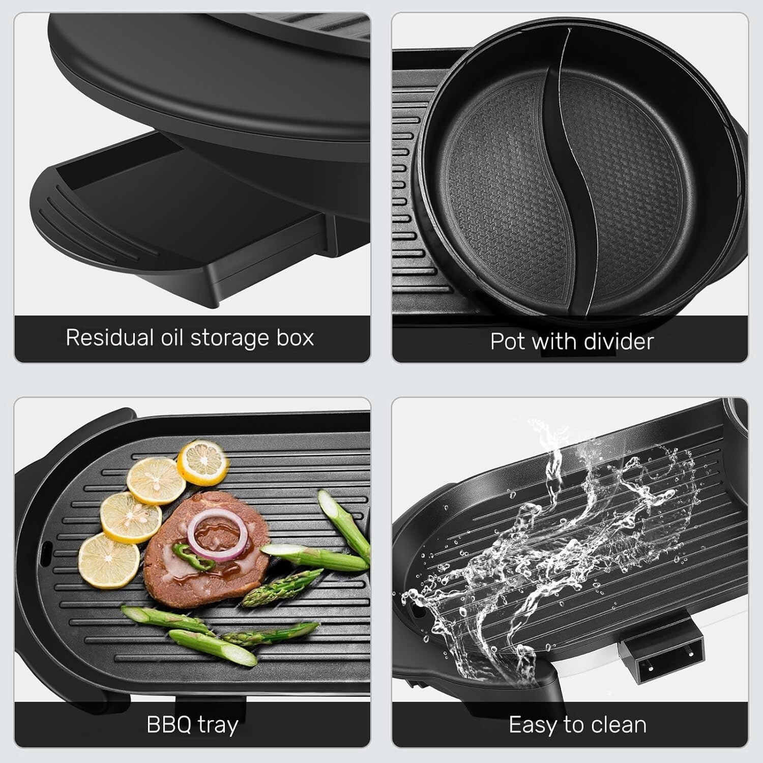 Dual Zone Hot Pot & Grill with Temperature Control - Perfect for Gatherings