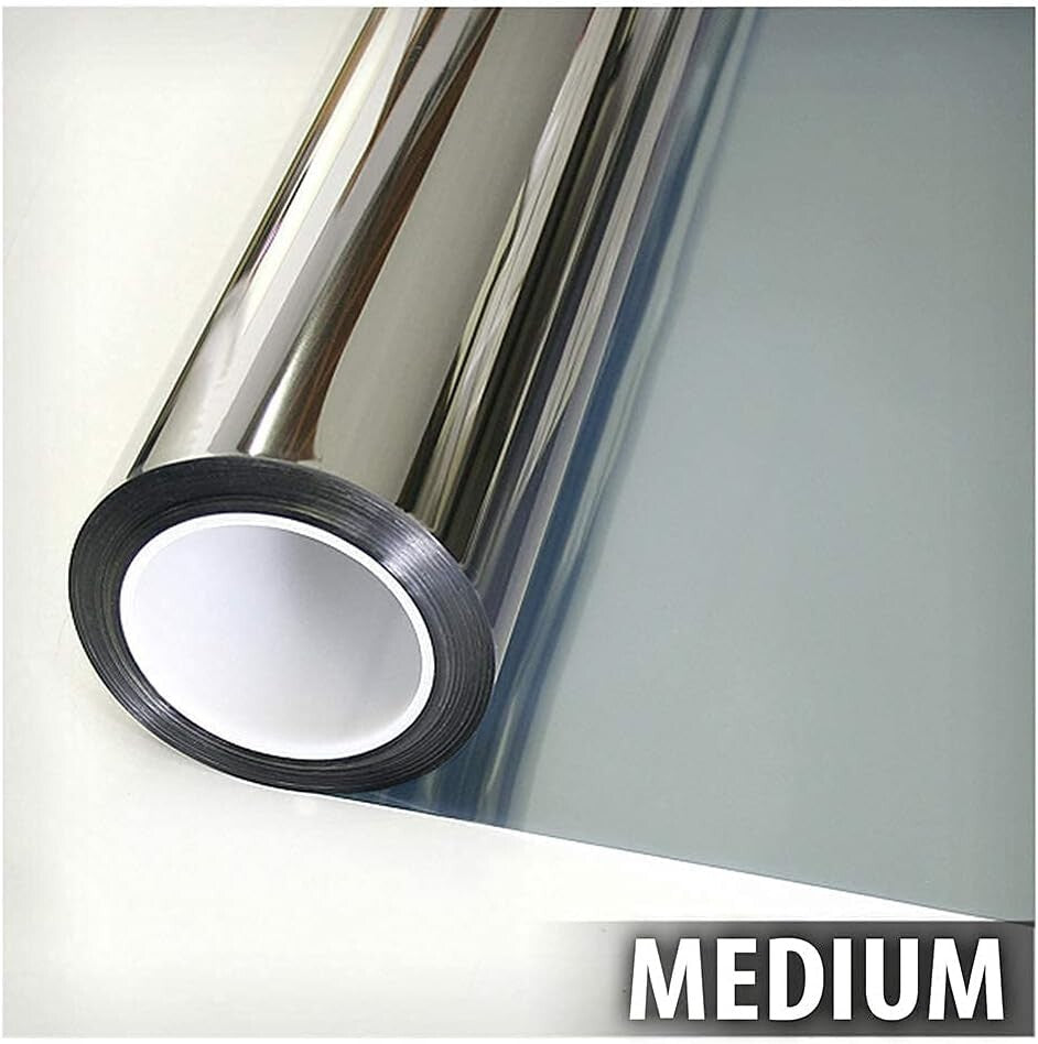 Reflective Silver Window Tint - 36in x 7ft, Ideal for Heat Rejection and Light