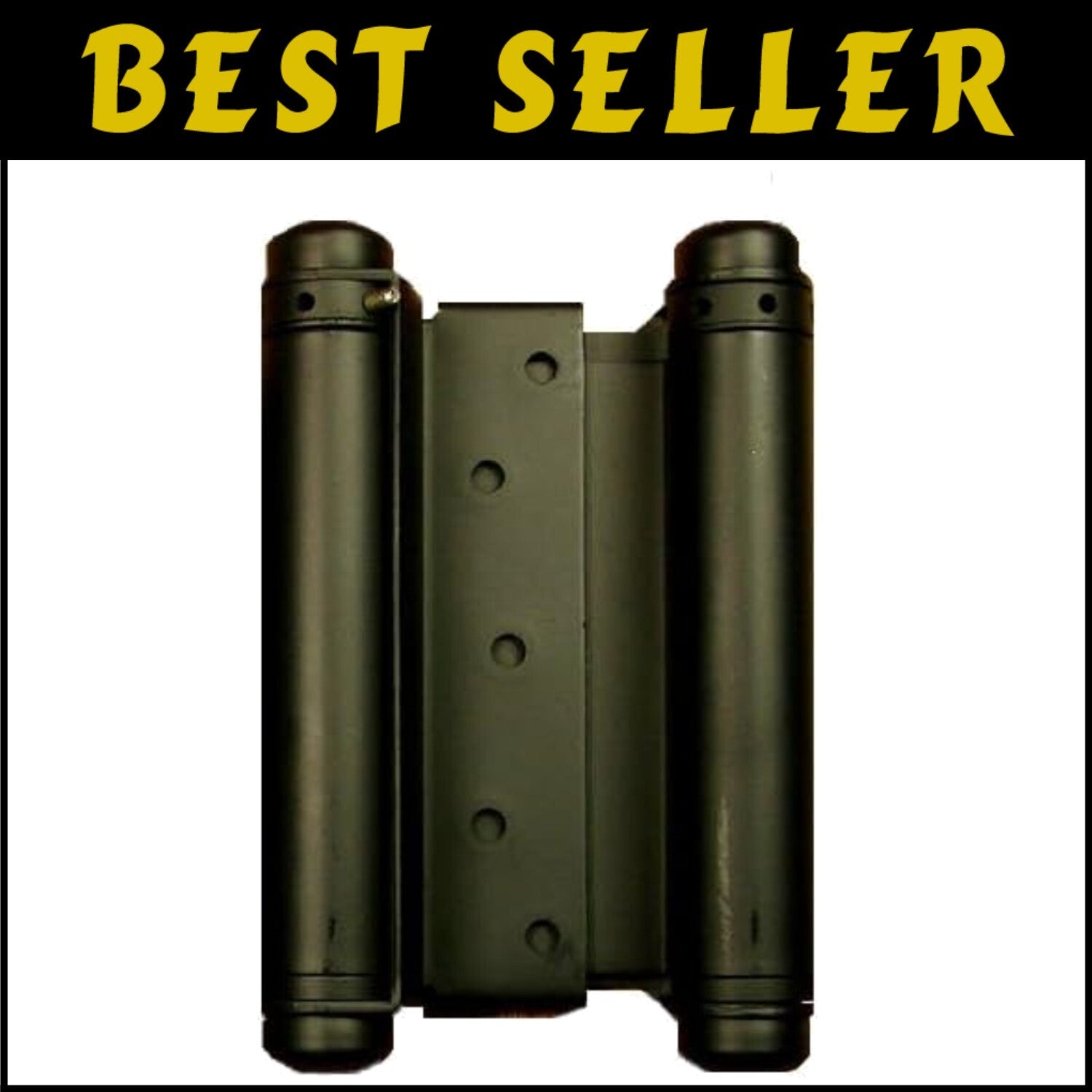 6-Inch Rust-Resistant Double Action Spring Hinge - Matte Black, 70 lb Capacity
