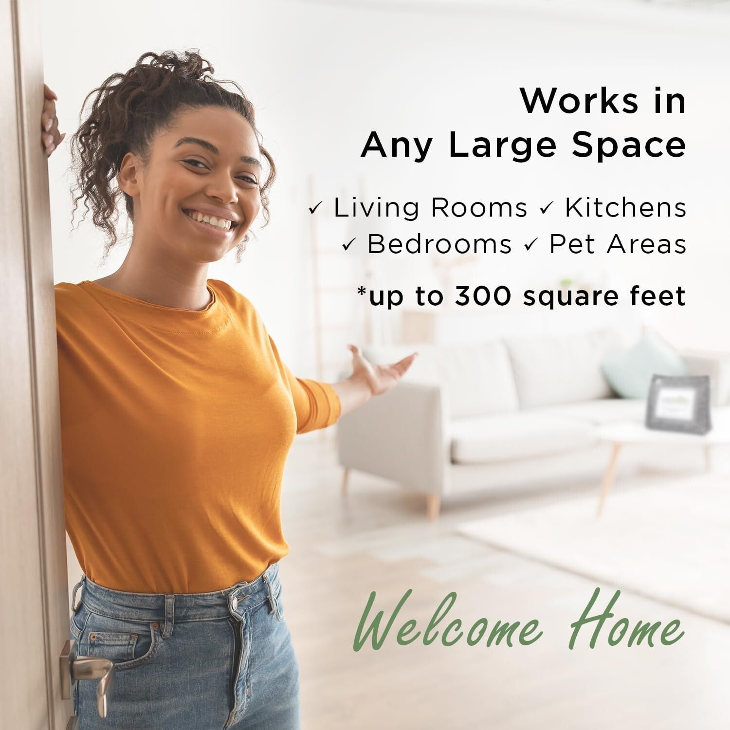 Bamboo Charcoal Stand-Up Air Purifying Bags - Effective Room Deodorizer 3 Pack