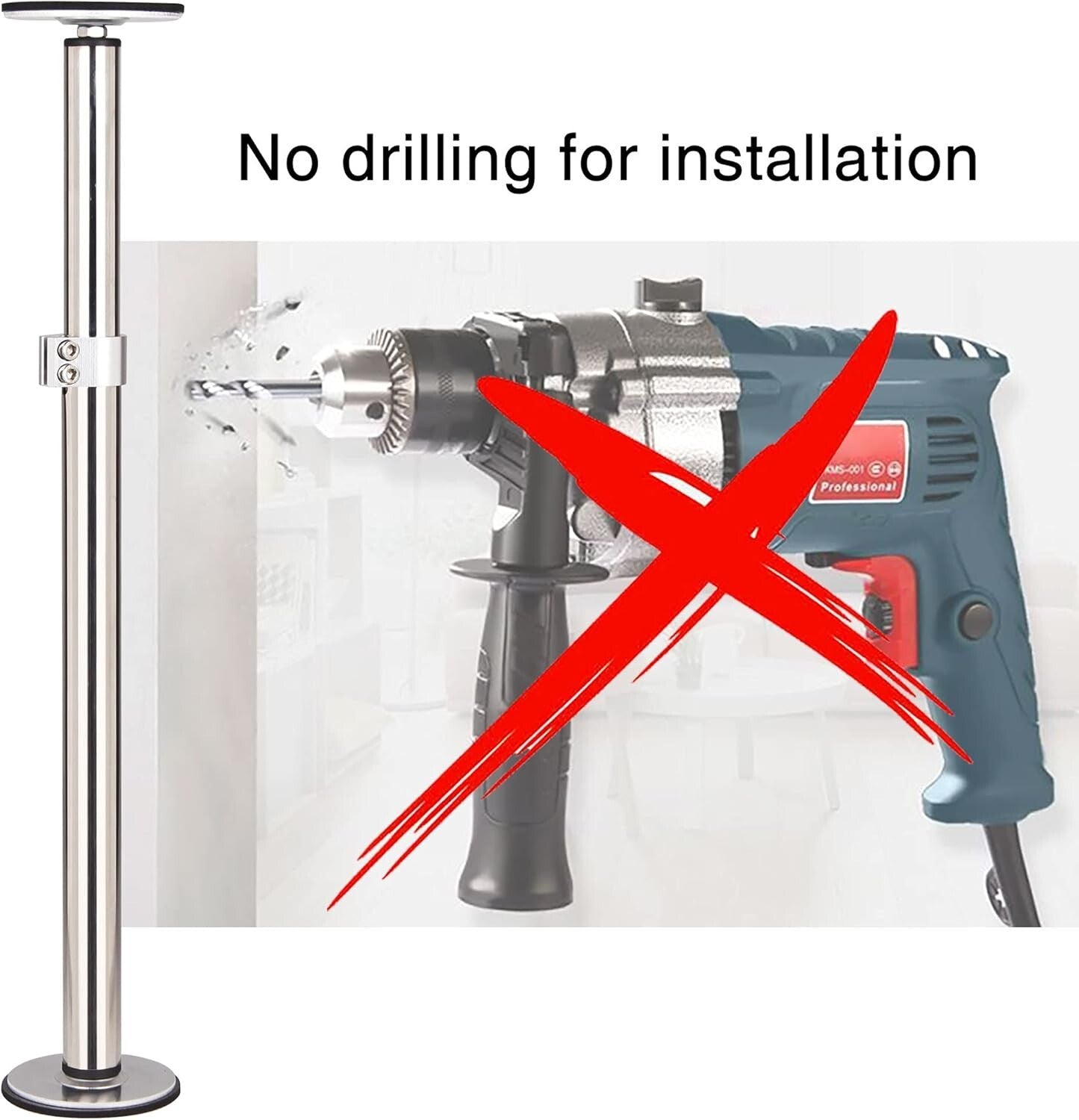 Stainless Steel Undermount Sink Support Kit - Height Adjustable 16-29.5 inches