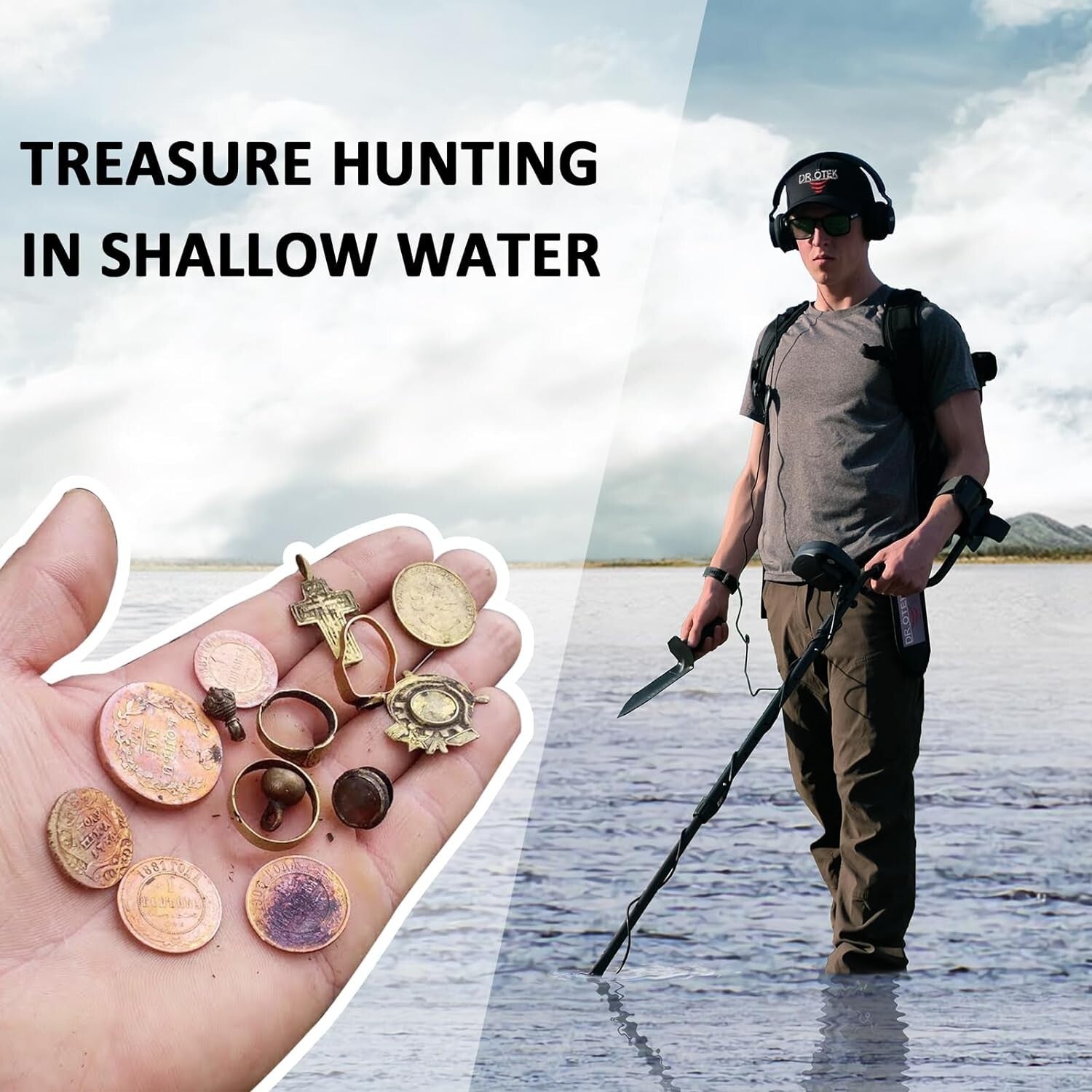 Durable Gold & Silver Metal Detector with Waterproof Coil - Easy-to-Use Design