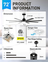 Load image into Gallery viewer, Energy-Efficient 72-Inch Outdoor/Indoor Ceiling Fan with 8 Aluminium Blades