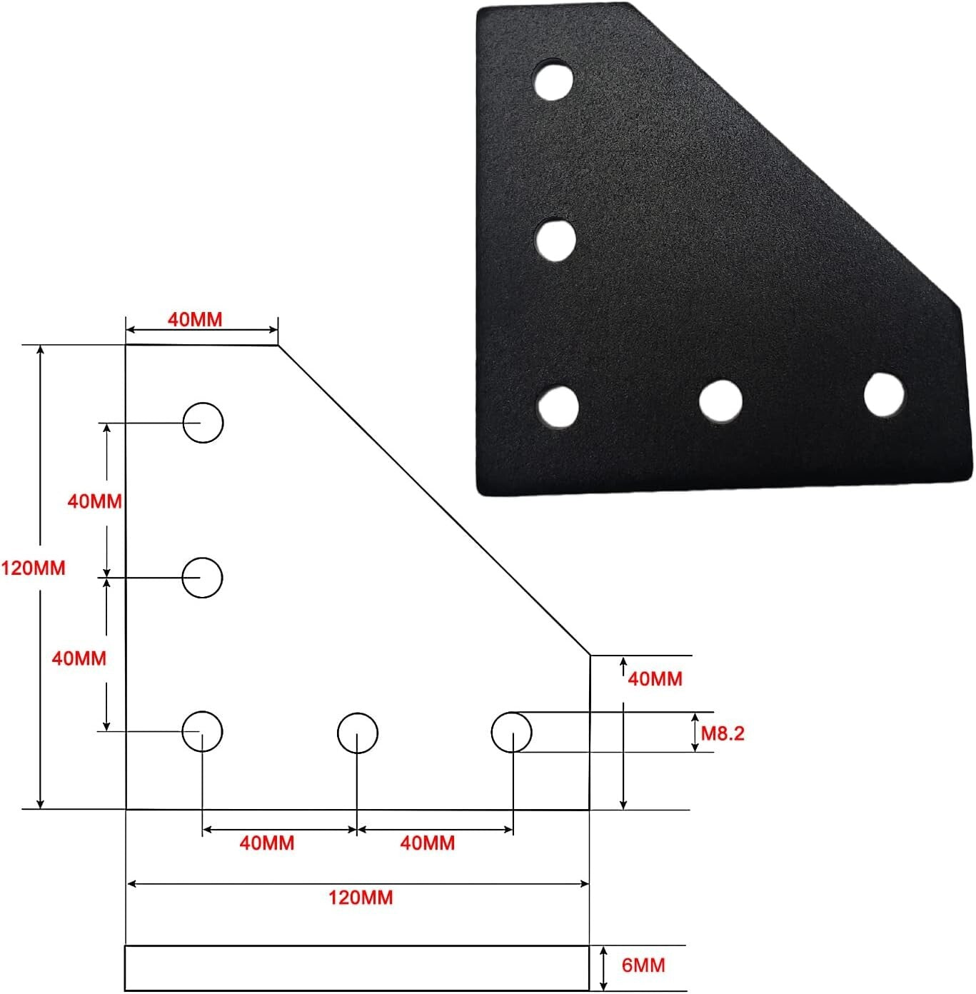 Durable 6-Piece L Bracket Set with T-Nuts & Screws - Perfect for Aluminum Builds