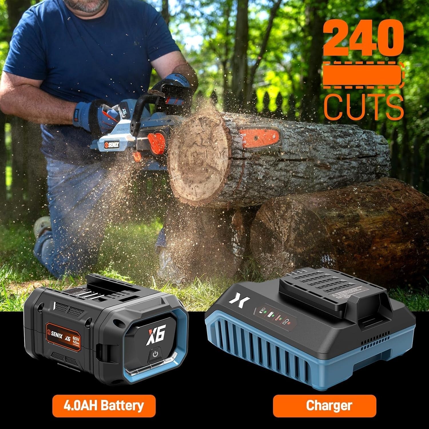 60V 16'' Cordless Electric Chainsaw with Battery & Charger - Ultimate Yard Tool